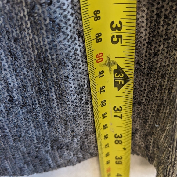 Elegant Silver Sequin Dress By Adrianna Papell Size 14 NEW - Picture 13 of 13